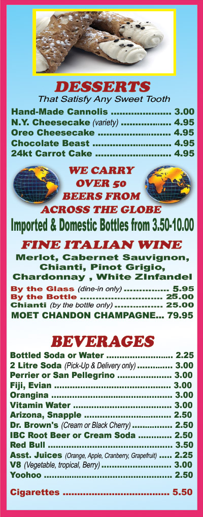 beer wine cigarettes deserts delivery  menu miami beach sobe south beach take out 33139